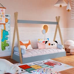 Cama Infantil Montessoriana Cabana Azul e Itapuã