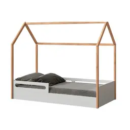 Cama Infantil Montessoriana Casinha Tivoli Branca e Mel