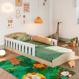 Cama Montessoriana Encanto Branca e Carvalho