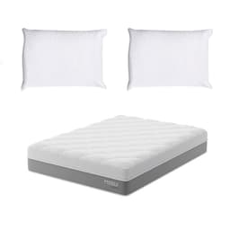 Colchão King Sublime Mola Ensacada e Espuma Viscoelástica (32x193x203) Cinza e Branco com 2 Travesseiros Guldi Soft Nasa Branco