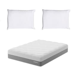 Colchão Viúva Sublime Mola Ensacada e Espuma Viscoelástica (32x128x188) Cinza e Branco com 2 Travesseiros Guldi Soft Nasa Branco