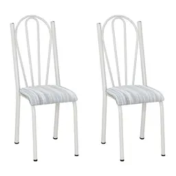 Conjunto 2 Cadeiras Mnemósine Branco e Linho
