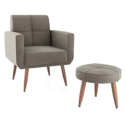 Conjunto com 1 Poltrona e 1 Puff Havana Capuccino