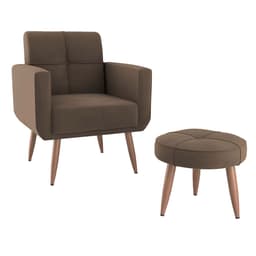Conjunto com 1 Poltrona e 1 Puff Havana Marrom