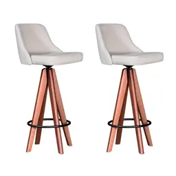 Conjunto com 2 Banquetas Giratória Caribe Branco