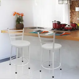 Conjunto com 2 Banquetas Lorena Branco 75 cm