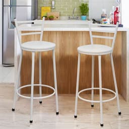 Conjunto com 2 Banquetas Lorena Branco 97 cm