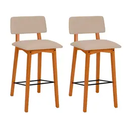 Conjunto com 2 Banquetas Veld Avelã e Bege