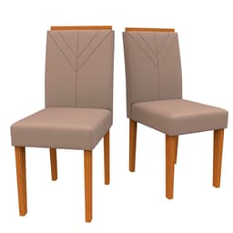 Conjunto com 2 Cadeiras Amanda Veludo Bege e Ype