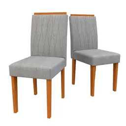 Conjunto com 2 Cadeiras Ana Linho Cinza e Ype