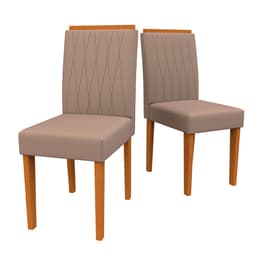 Conjunto com 2 Cadeiras Ana Veludo Bege e Ype