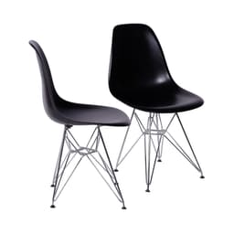Conjunto com 2 Cadeiras DKR Eames Preto e Cromado