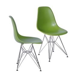 Conjunto com 2 Cadeiras DKR Eames Verde e Cromado