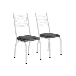 Conjunto com 2 Cadeiras Ludi Platina e Branco