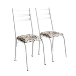 Conjunto com 2 Cadeiras Peters Revestimento Sintético Cedro e Branco