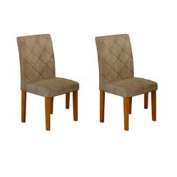 Conjunto com 2 Cadeiras de Jantar Ane Suede Animalle Imbuia