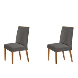 Conjunto com 2 Cadeiras de Jantar Bari Grafite