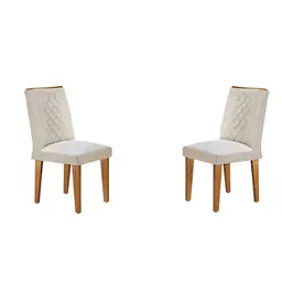 Conjunto com 2 Cadeiras de Jantar Maia Veludo Imbuia