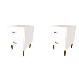 Conjunto com 2 Mesas de Cabeceira Adore Branco