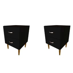 Conjunto com 2 Mesas de Cabeceira Adore Preto