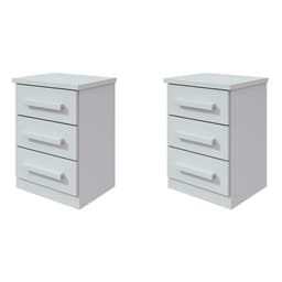 Conjunto com 2 Mesas de Cabeceira Baião 6 Gavetas Branco