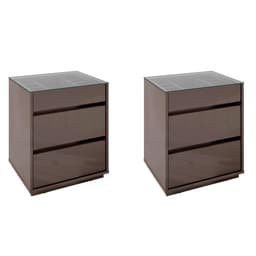 Conjunto com 2 Mesas de Cabeceira Belize 6 Gavetas Cinza