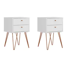 Conjunto com 2 Mesas de Cabeceira Bled 4 Gavetas Branco