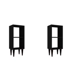 Conjunto com 2 Mesas de Cabeceira Elegance Preto