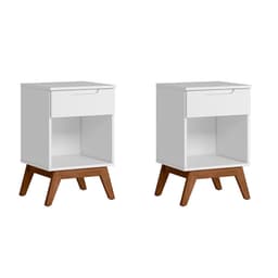 Conjunto com 2 Mesas de Cabeceira Infantil Alpi 1 GV Branco