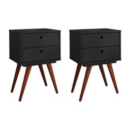 Conjunto com 2 Mesas de Cabeceira Retrô Plus 4 GV Preto