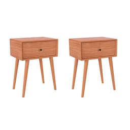 Conjunto com 2 Mesas de Cabeceira Stella 2 Gavetas Freijó
