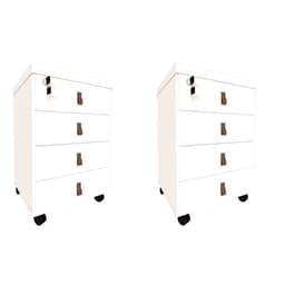 Conjunto com 2 Mesas de Cabeceira Zoe 4 Gavetas Branco