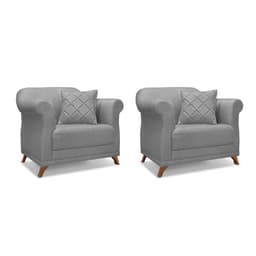 Conjunto com 2 Poltronas Abruzzo Linho Cinza