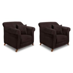 Conjunto com 2 Poltronas Abruzzo Suede Café