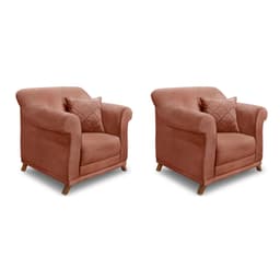 Conjunto com 2 Poltronas Abruzzo Veludo Cobre