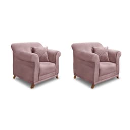 Conjunto com 2 Poltronas Abruzzo Veludo Lilás