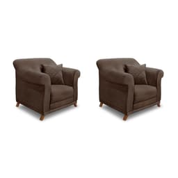 Conjunto com 2 Poltronas Abruzzo Veludo Marrom
