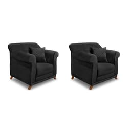 Conjunto com 2 Poltronas Abruzzo Veludo Preta