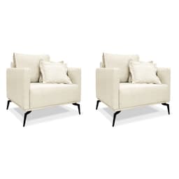 Conjunto com 2 Poltronas Lazio Linho Natural