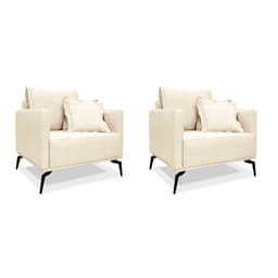 Conjunto com 2 Poltronas Lazio Linho Pérola