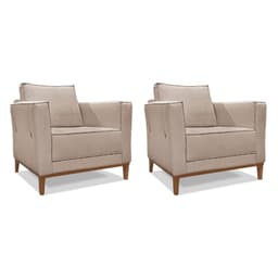 Conjunto com 2 Poltronas Potenza Linho Areia