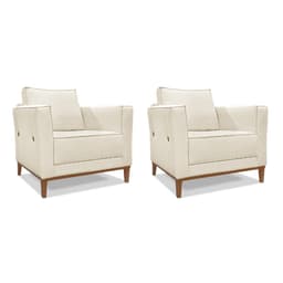 Conjunto com 2 Poltronas Potenza Linho Natural