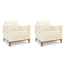 Conjunto com 2 Poltronas Potenza Linho Pérola