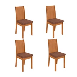 Conjunto com 4 Cadeiras Athenas Revestimento Sintético Avelã e Amêndoa