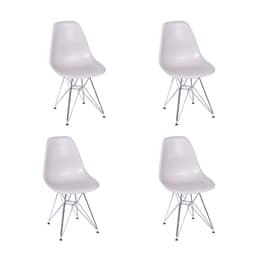 Conjunto com 4 Cadeiras DKR Eames Fendi e Cromado
