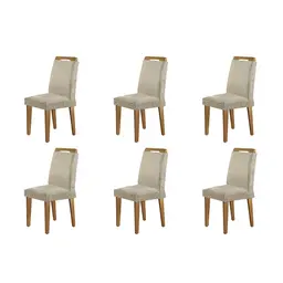 Conjunto com 6 Cadeiras Athenas Suede Amassado Marrom e Imbuia