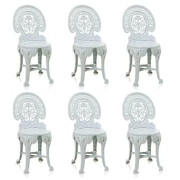 Conjunto com 6 Cadeiras de Plástico Colonial Branco