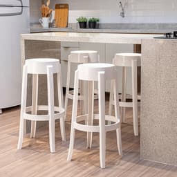 Conjunto de Banquetas de Pástico Shine Branca