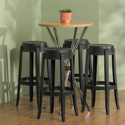 Conjunto de Banquetas de Pástico Shine Preta