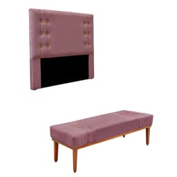 Conjunto de Cabeceira King com Recamier Gênova Veludo Uva